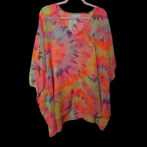 Adrienne Multicolor Sheer Poncho